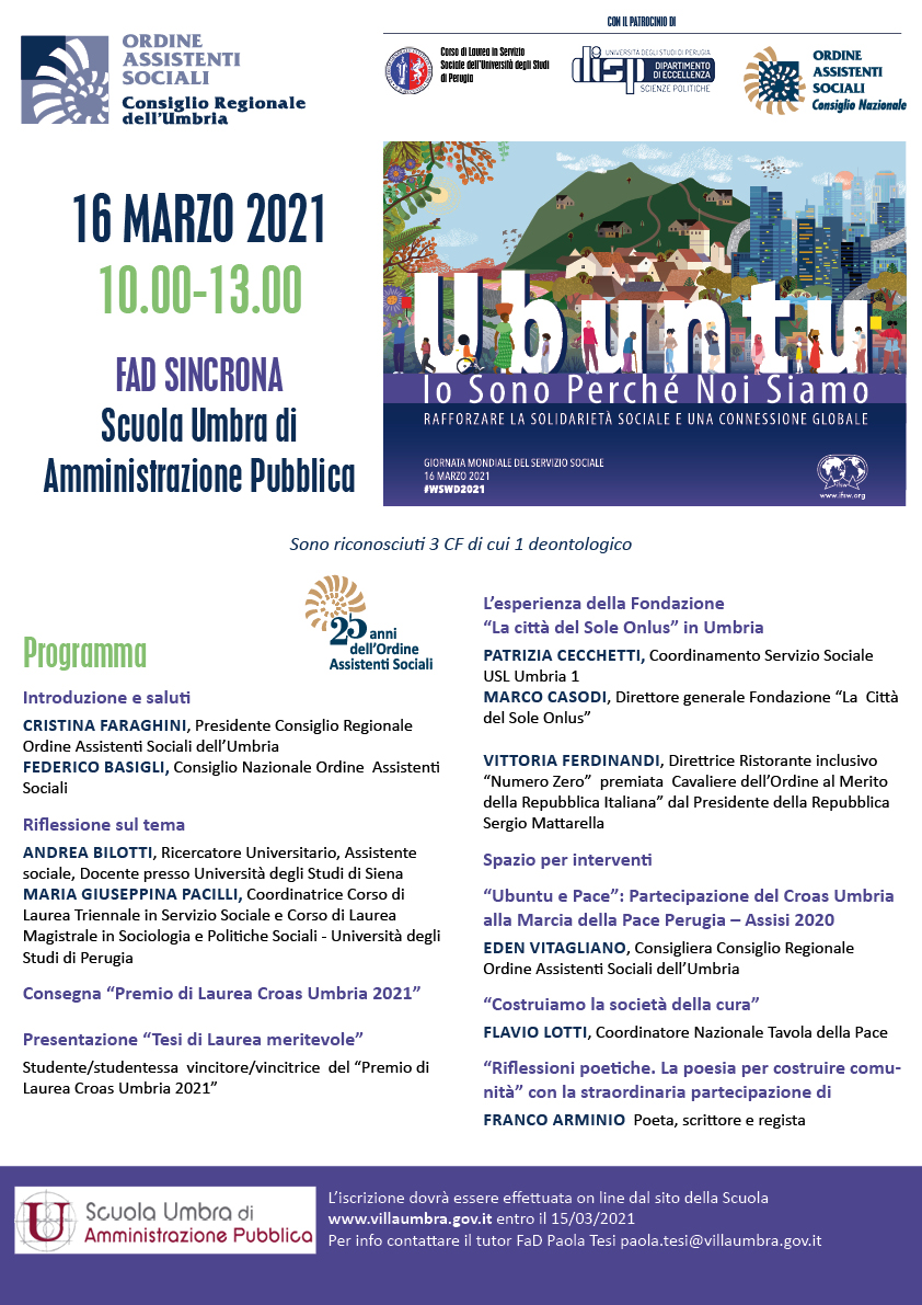 Giornata Mondiale del Servizio Sociale - WSWD 2021