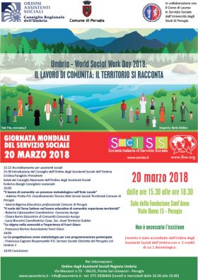 Umbria - World Social Work Day 2018 - IL LAVORO DI COMUNITÁ: IL TERRITORIO SI RACCONTA